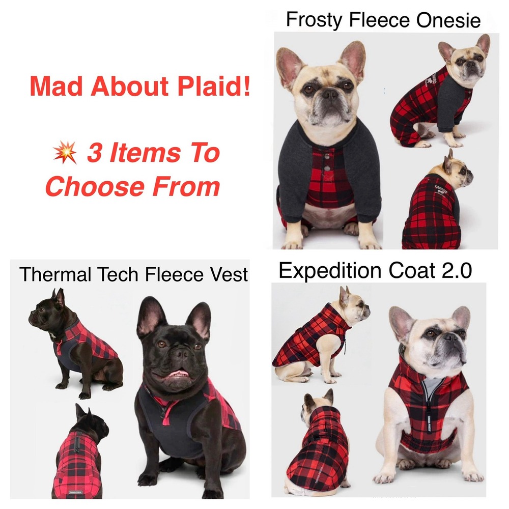 NWT Canada Pooch Plaid! 3 Options to Choose for your‎ Dog: Onesie, Vest and Coat
